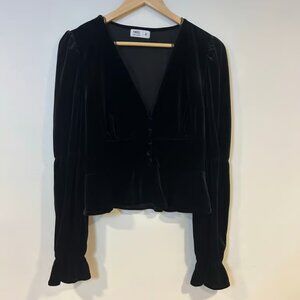 TINSEL Sz M Velvet Lace Bishop Sleeve Romantic Goth Witchy Coquette Ethereal